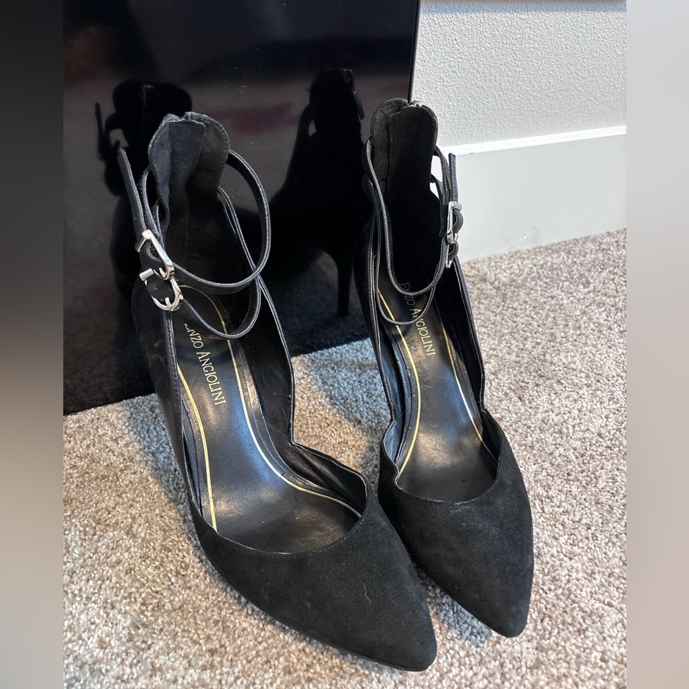 Enzo Angolini Black Suede Women’s Heels size 8